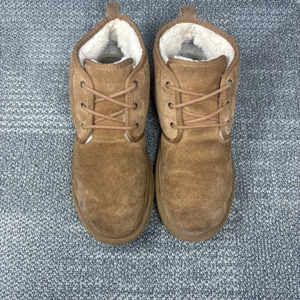 UGG Neumel Mens 12 Chestnut Suede Sheepskin Shearling Lined Chukka Boots 3236